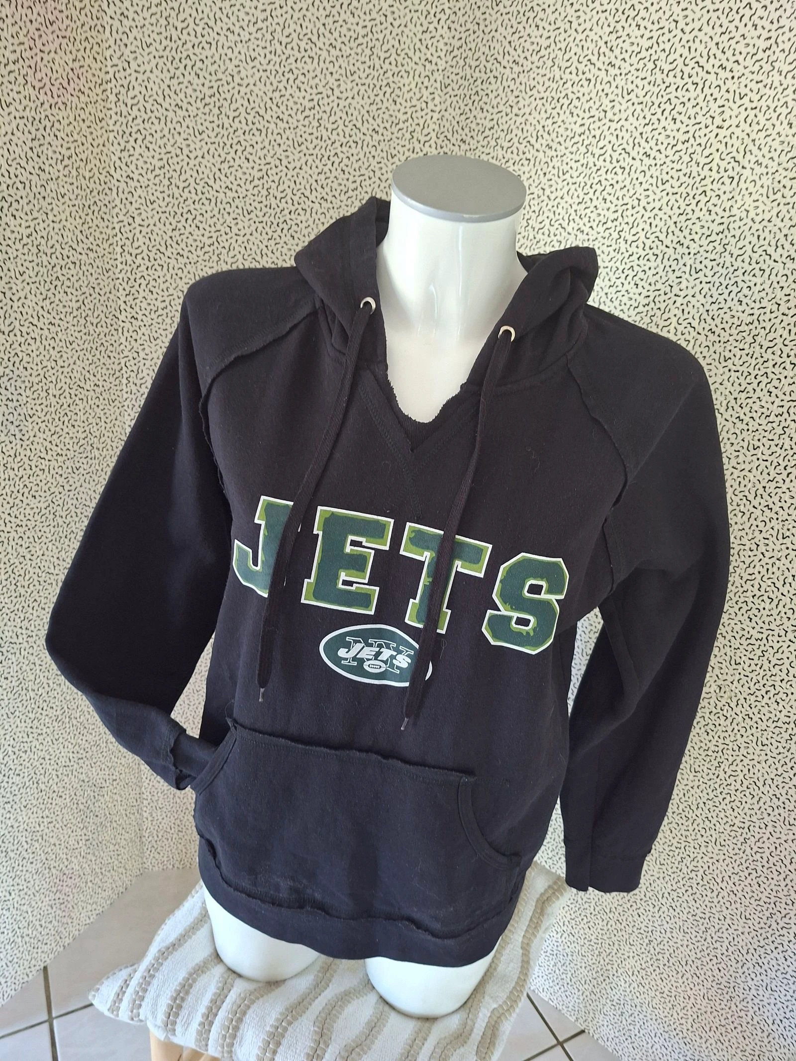 Sudadera con capucha NFL New York Jets negra mujer estilo vintage – Tamaño estimado M – photo 7